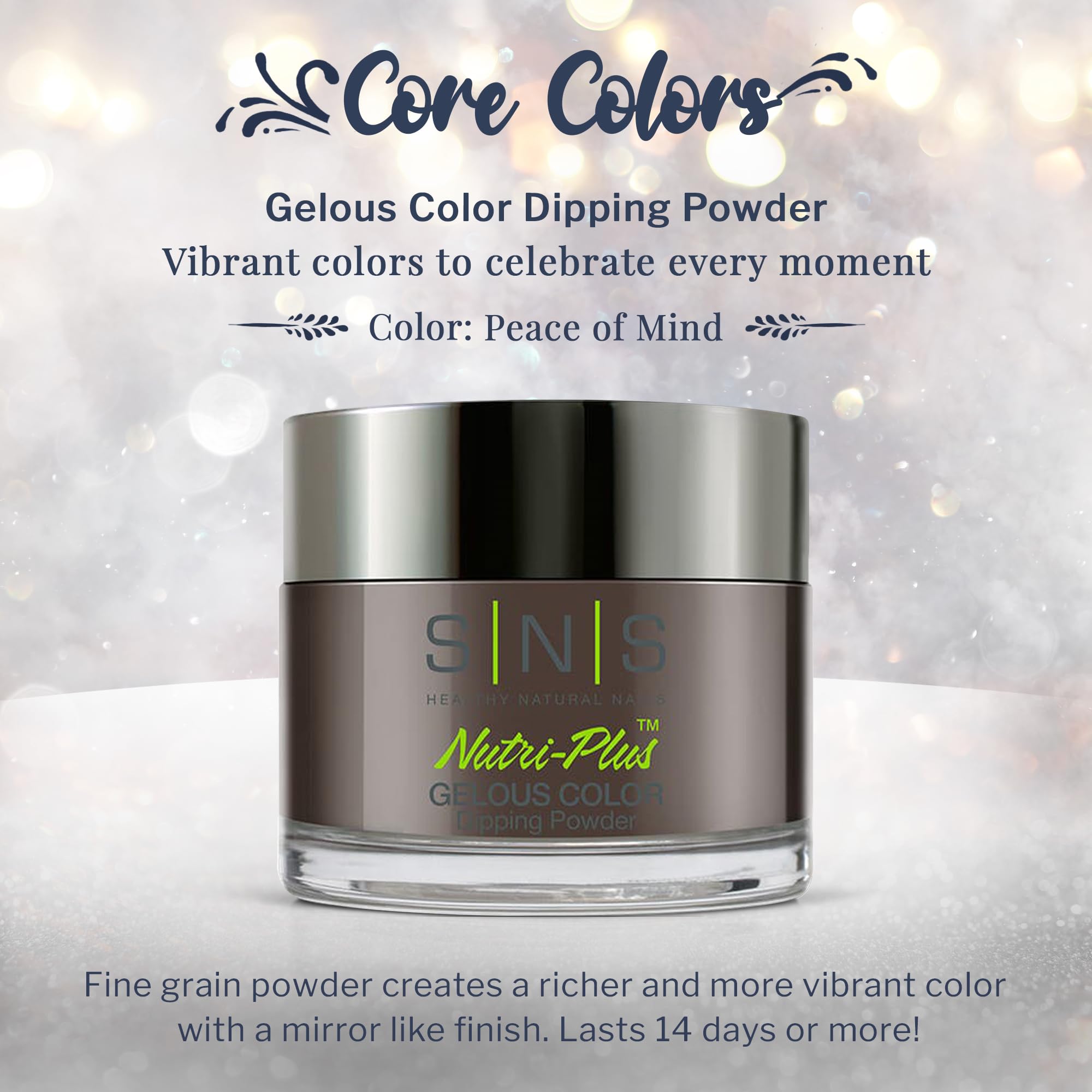SNS Nail Dip Powder Peace of Mind Brown – 14-Day, Low-Odor, No UV Lamp, 1oz