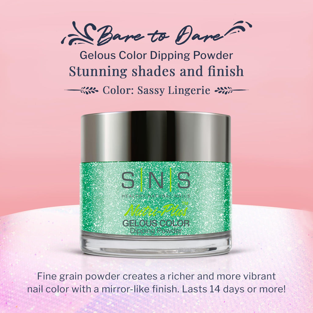 SNS Nail Dip Powder – Sassy Lingerie Green Shimmer (1.5 oz) | 14 Days, No UV Lamp