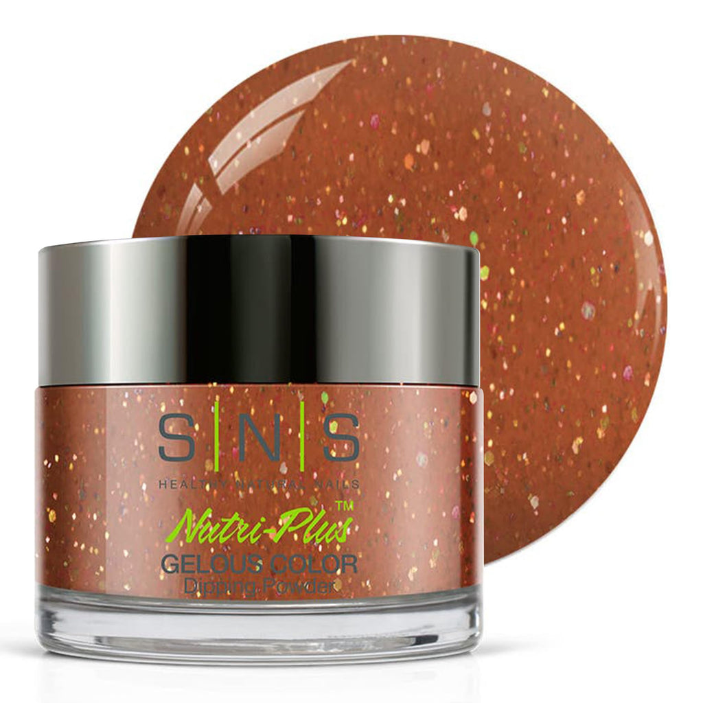 SNS Nail Dip Powder Crimson King (Brown/Glitter) – 1.5oz, No UV Lamp, Long-Lasting Color