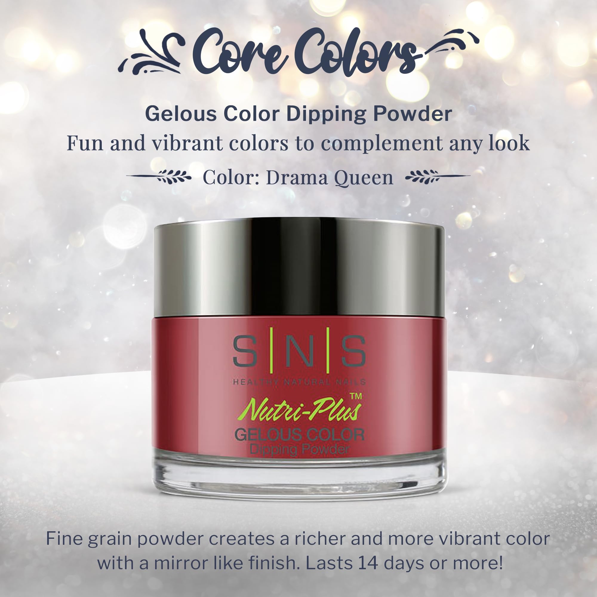 SNS Nail Dip Powder Drama Queen – 14-Day Wear, Low Odor, No UV Lamp, 1.5oz