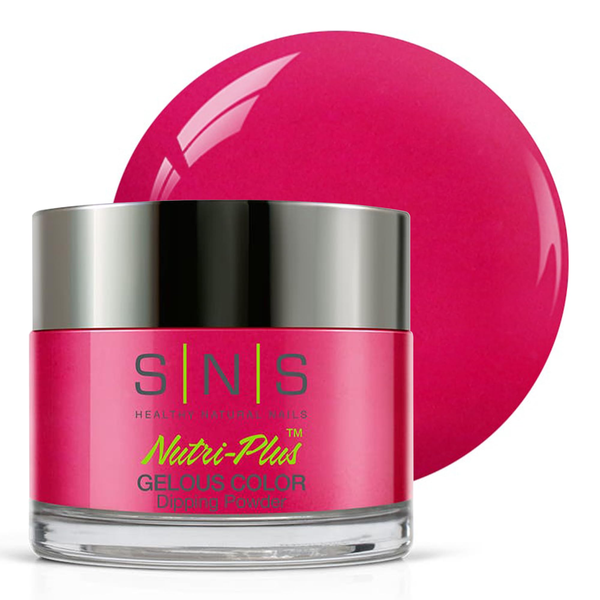 SNS Nail Dip Powder - Finesse Pink/Red/Magenta & Cream | 1oz - 14 Day Wear, Low Odor