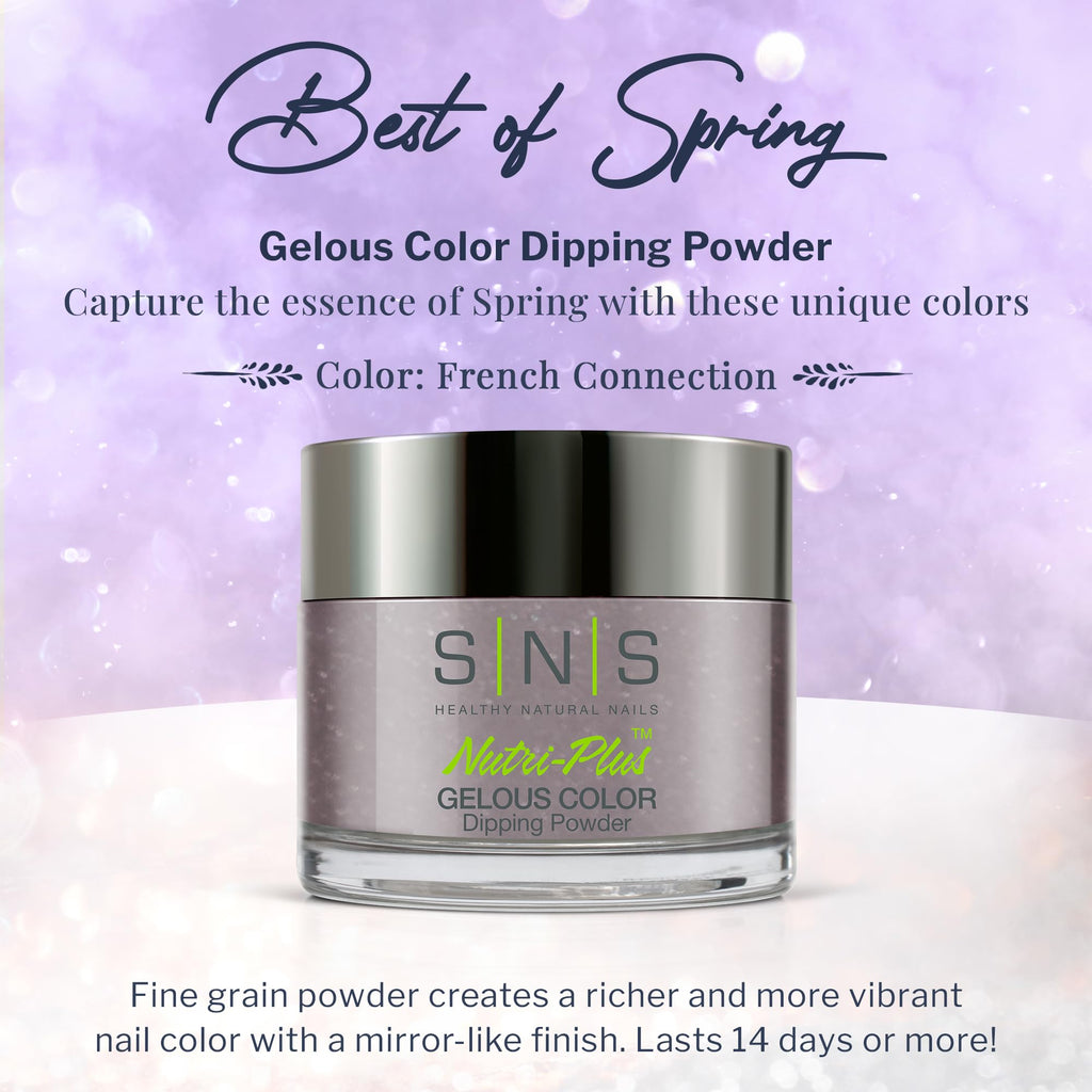 SNS Nail Dip Powder French Connection - Purple/Mauve Shimmer (1oz) | Long-Lasting, Low-Odor, No UV Lamp