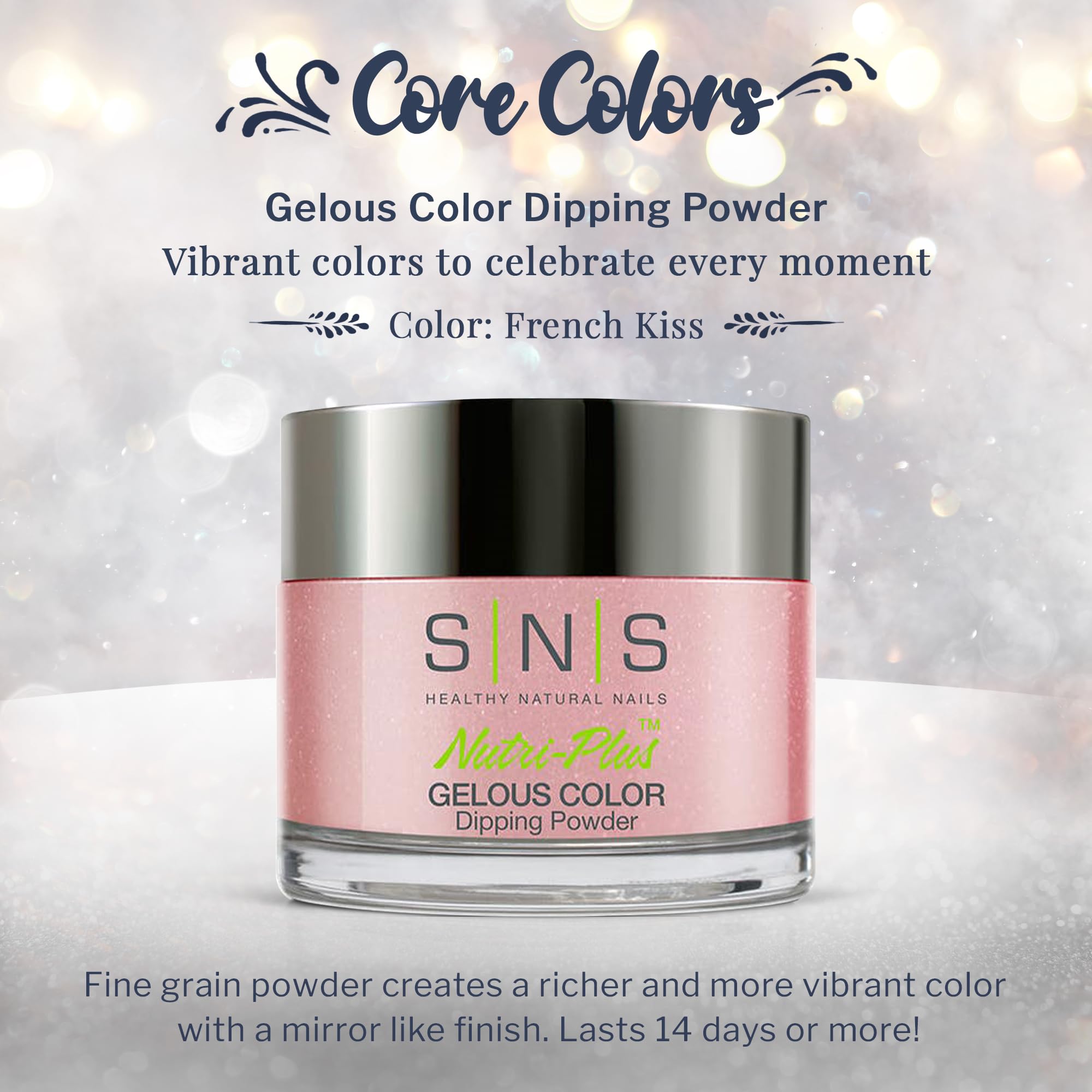 SNS Nail Dip Powder French Kiss – Long-Lasting Pink Lavender Cream Dip Powder, 1oz