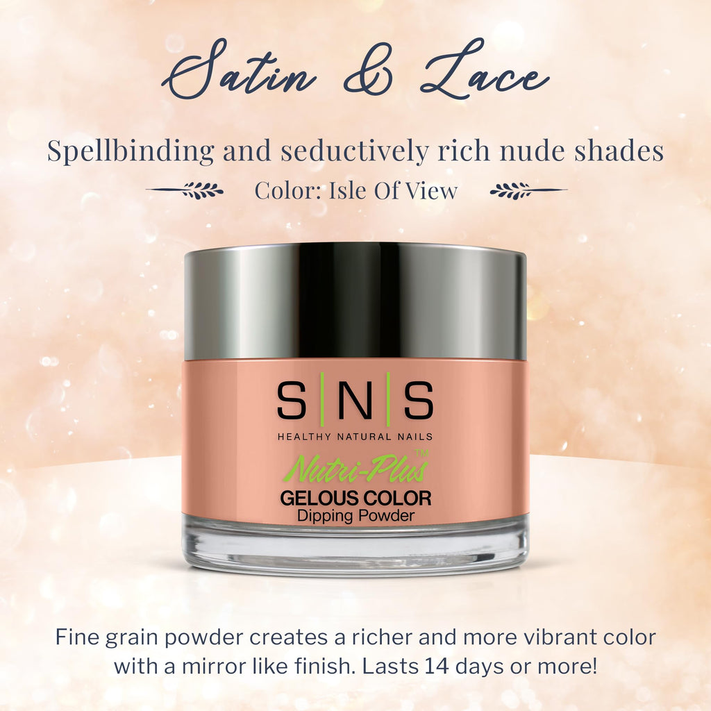 SNS Gelous Color Isle Of View Dip Powder – 14 Days, Low Odor, No UV, 1 oz