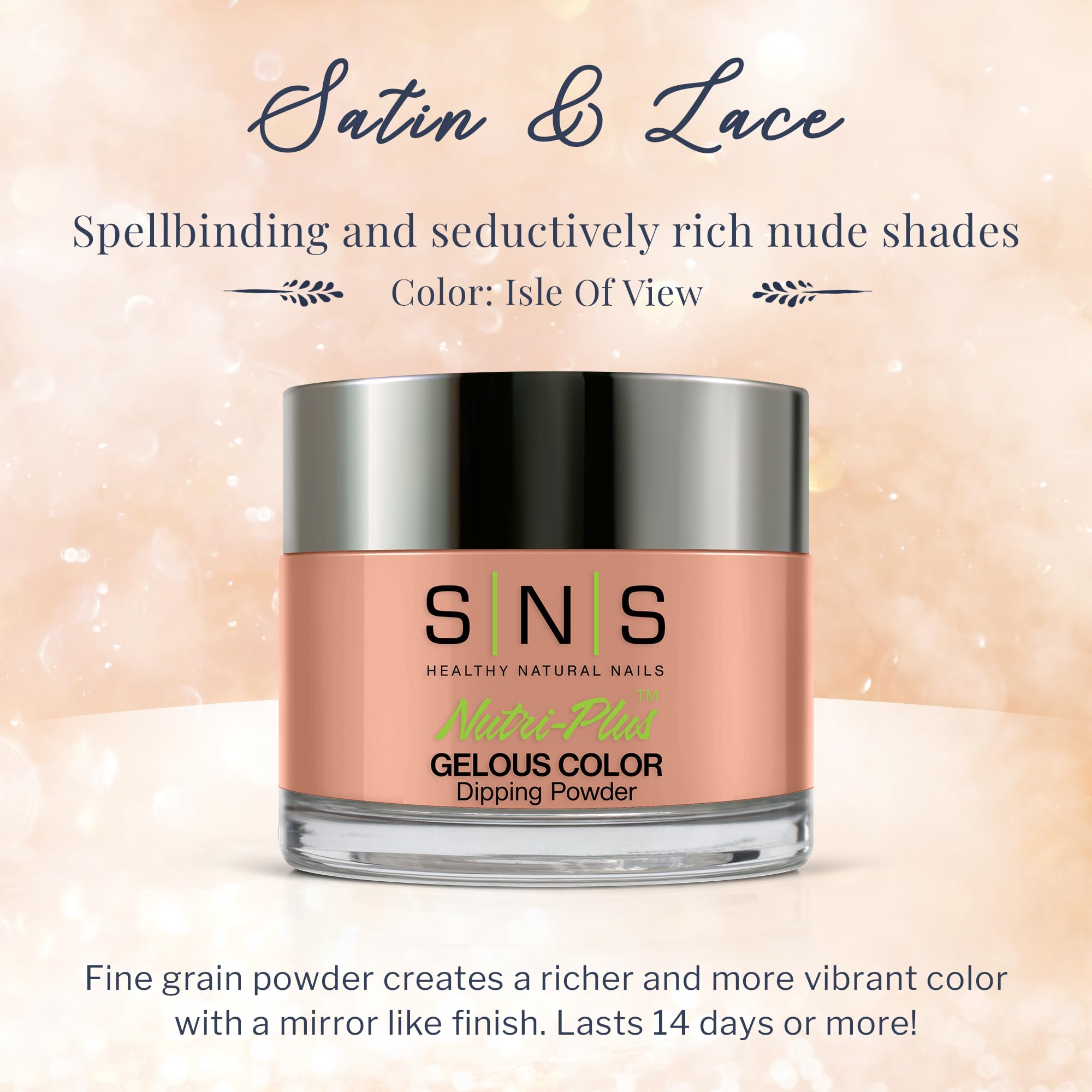 SNS Gelous Color Isle Of View Dip Powder – 14 Days, Low Odor, No UV, 1 oz