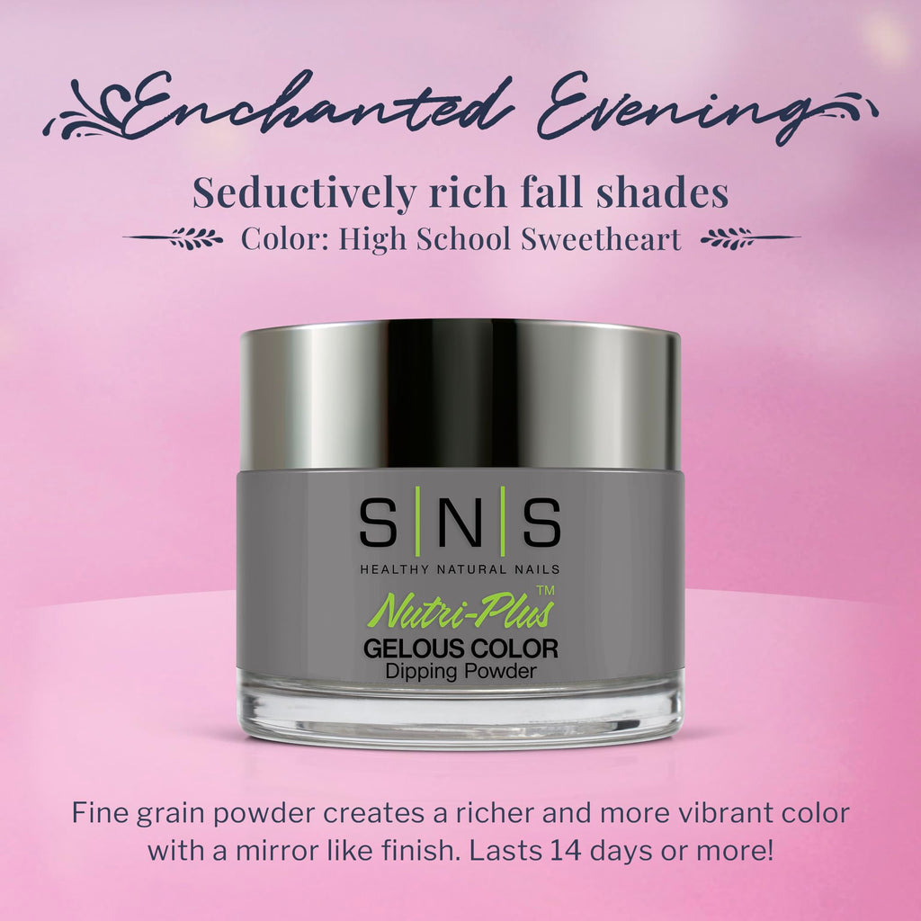 SNS Nail Dip Powder – High School Sweetheart Gray (EE06) – 14-Day, Low-Odor, No UV Lamp, 1 oz