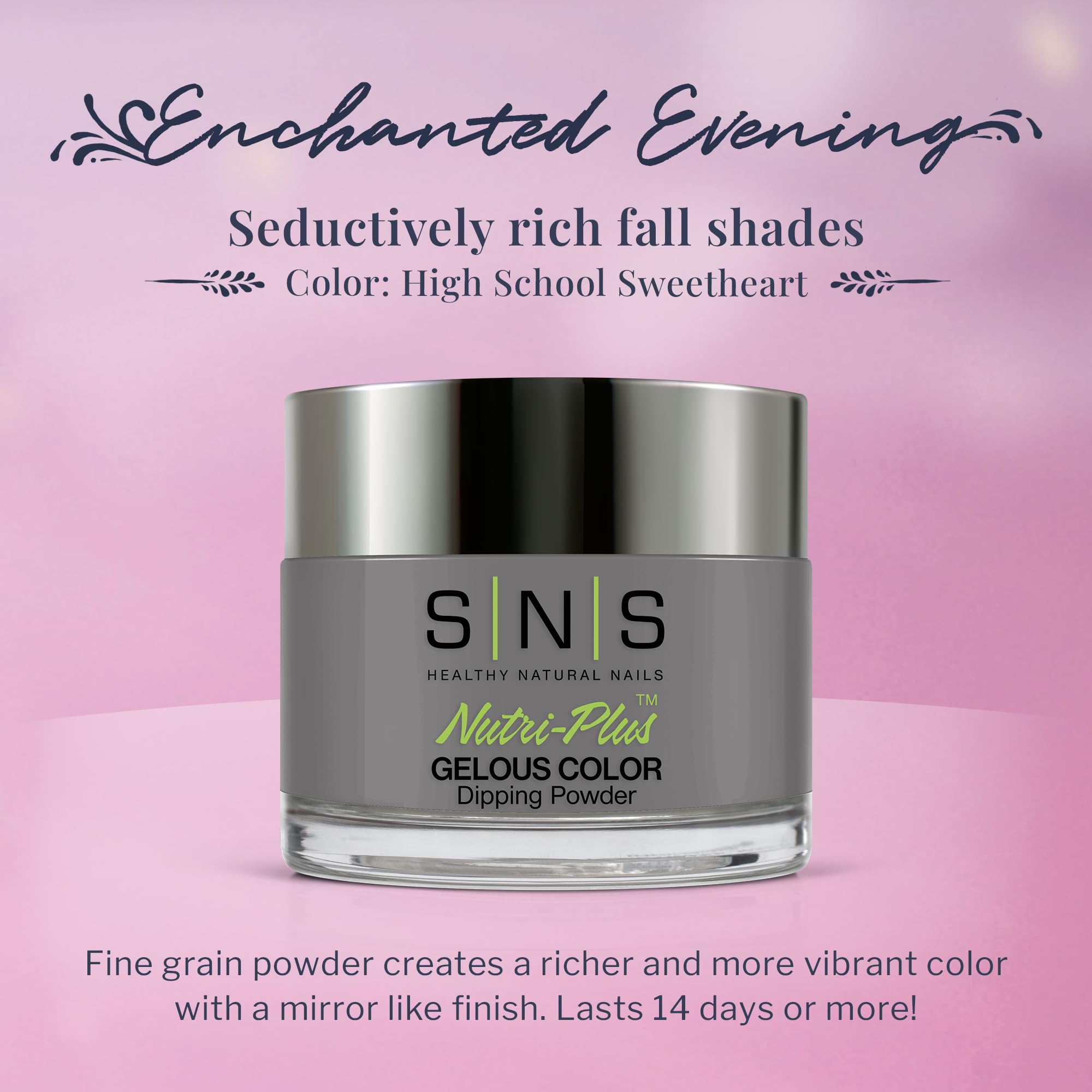 SNS Nail Dip Powder – High School Sweetheart Gray (EE06) – 14-Day, Low-Odor, No UV Lamp, 1 oz