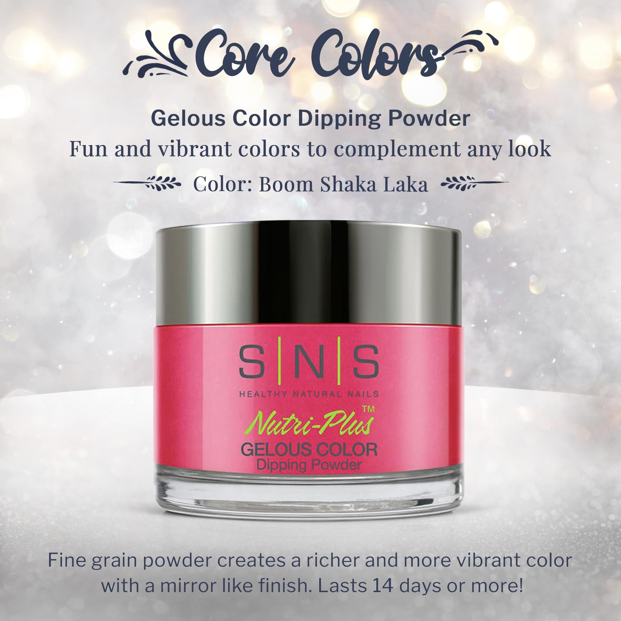 SNS Nail Dip Powder Boom Shaka Laka – Pink/Fuchsia Cream, 1.5oz | Long-Lasting Gelous Color Dip, No UV Lamp, Low Odor