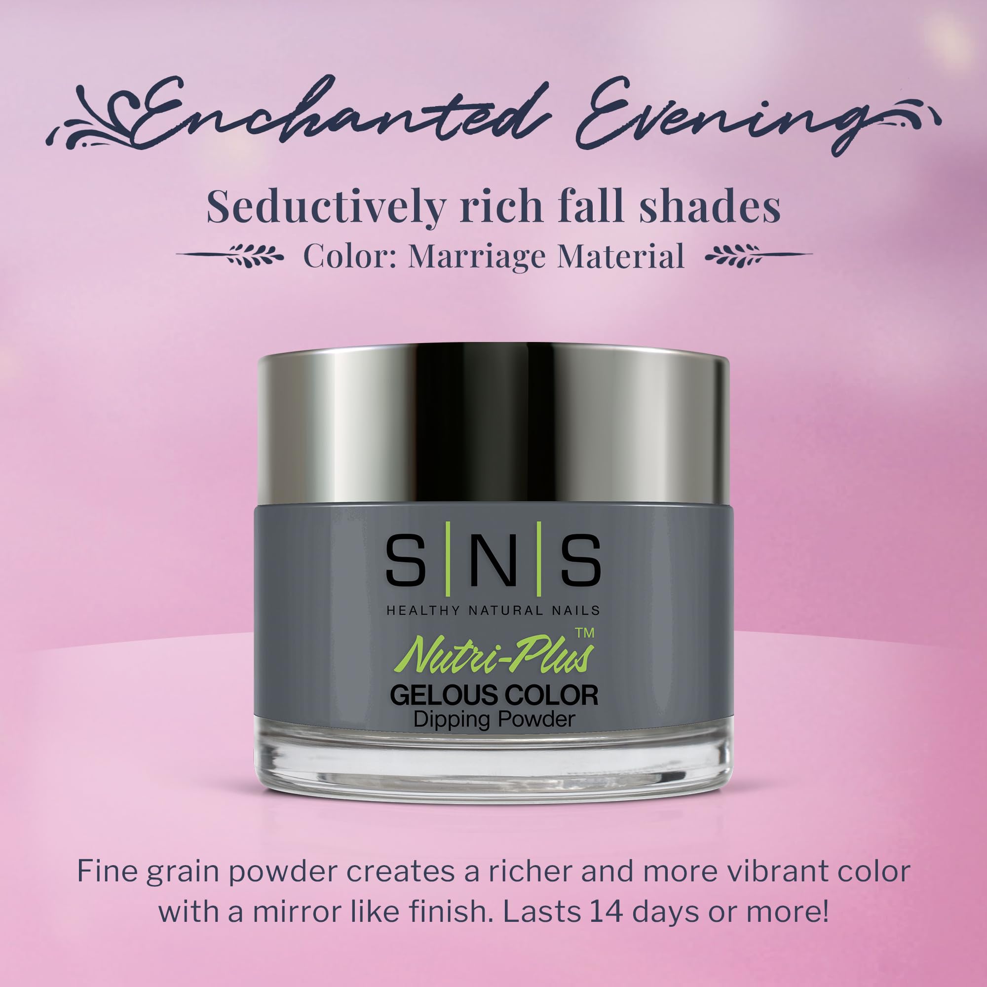 SNS Nail Dip Powder Marriage Material Gray (EE09) – 14+ Day Wear, Low-Odor, No UV Lamp, 1 oz