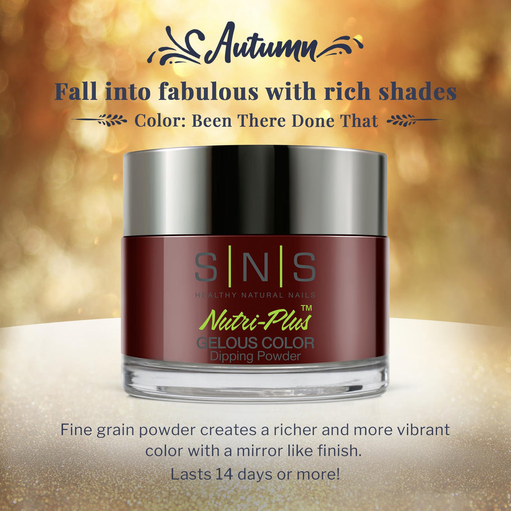 SNS Nail Dip Powder Gelous Color - Red Been There Done That, American Made, 14-Day Wear, No UV Lamp