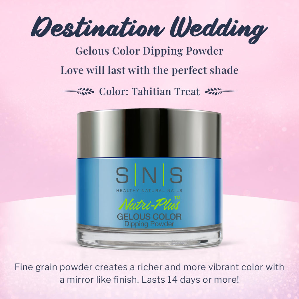 SNS Nail Dip Powder Tahitian Treat — Long-Lasting Turquoise Teal Color, No UV Lamp
