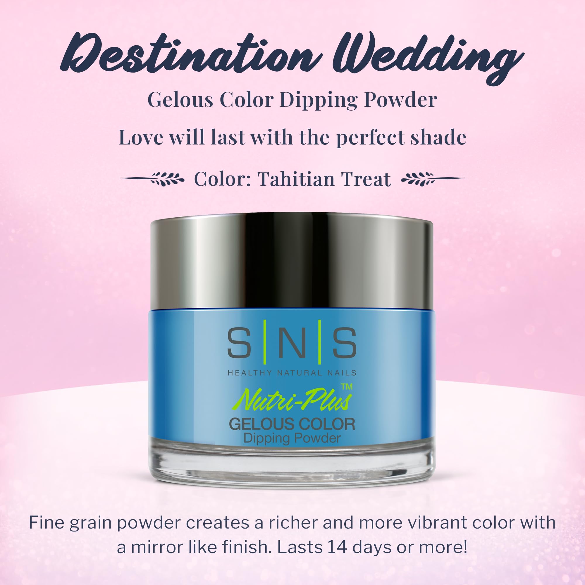 SNS Nail Dip Powder Tahitian Treat — Long-Lasting Turquoise Teal Color, No UV Lamp