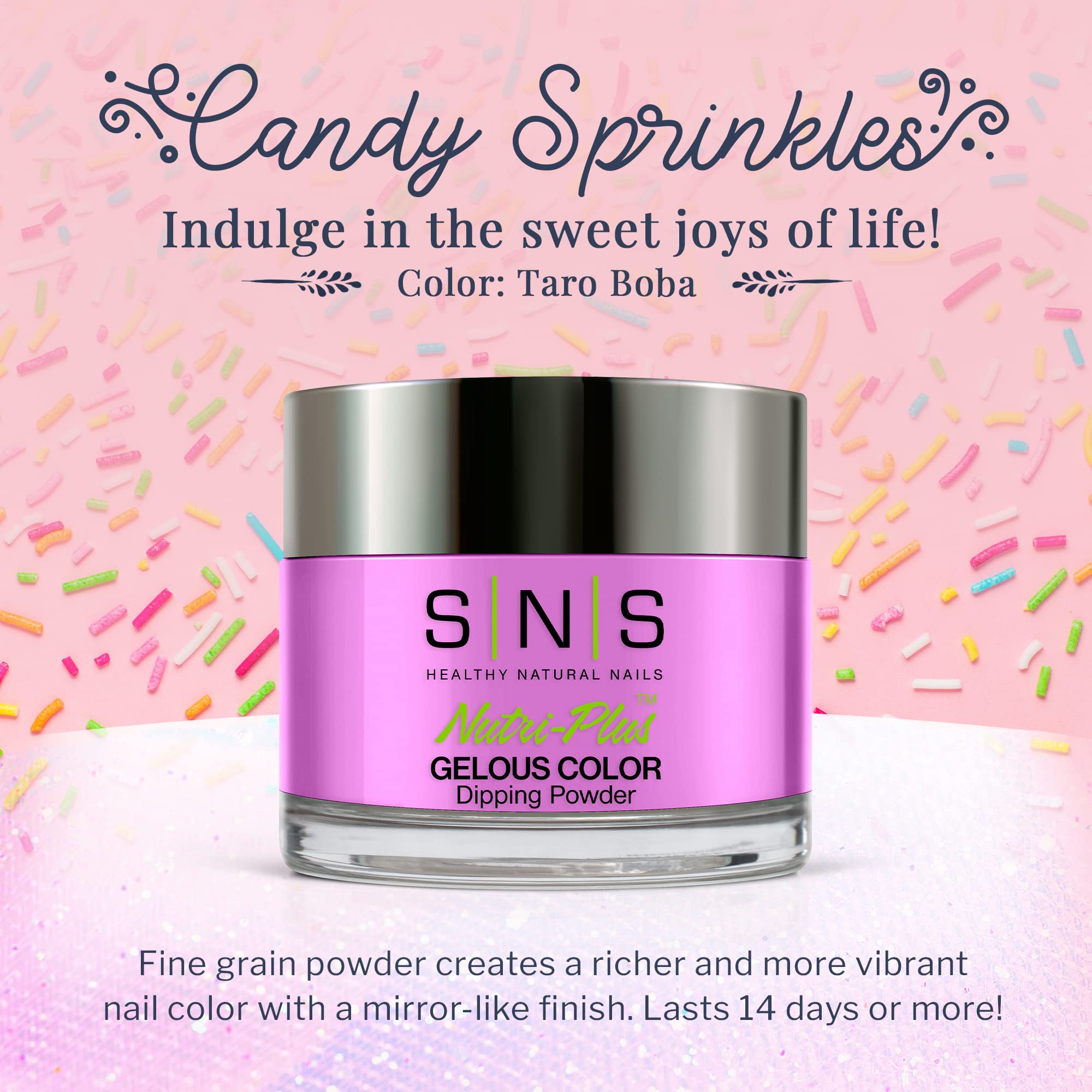 SNS Healthy Natural Nails CS191 Taro Boba Dip Powder (Purple) 1 oz | Long-Lasting Color, 14 Days, Low Odor, No UV Lamp