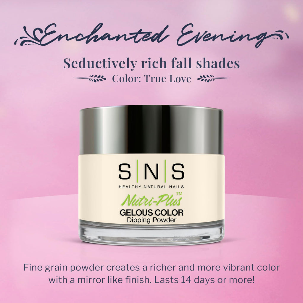 SNS Nail Dip Powder - Gelous Color Dipping Powder, True Love (White/Cream) | 1 Oz, Long-Lasting, Low-Odor, No UV Lamp