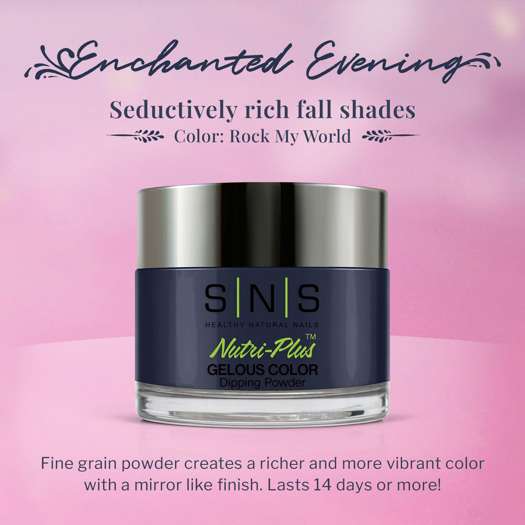 SNS Nail Dip Powder Rock My World Blue-Teal | 14-Day Wear, Low Odor, No UV Lamp | 1 Oz