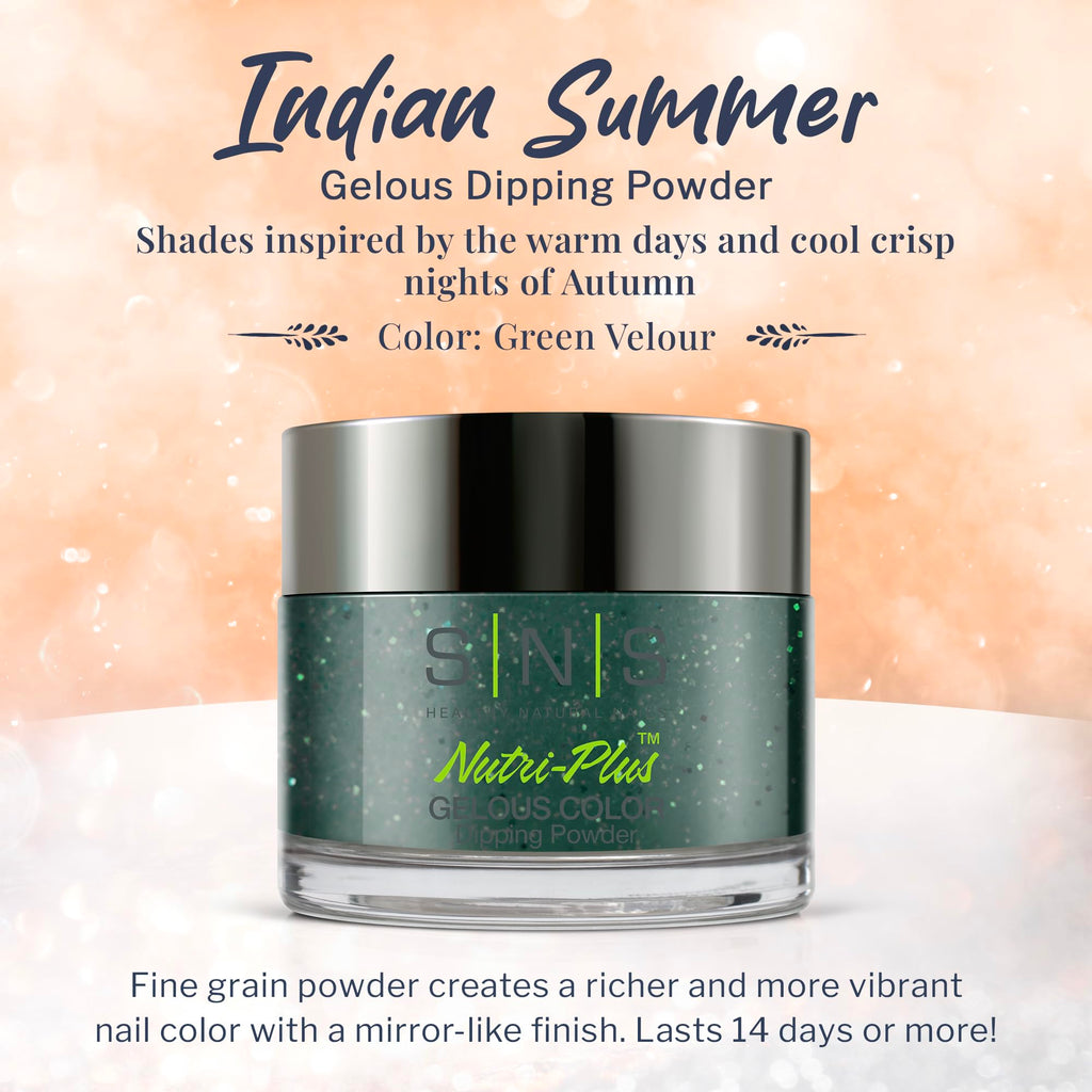 SNS Nails Dipping Powder Gelous Color IS31-1oz – Indian Summer Collection, Green Velour