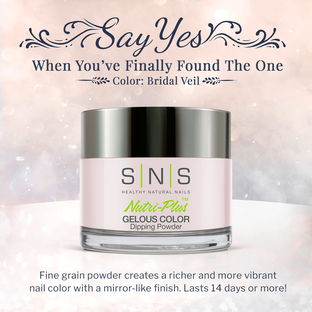 SNS Nail Dip Powder Bridal Veil – Natural Nude, 14-Day Long-Lasting, Odor-Free