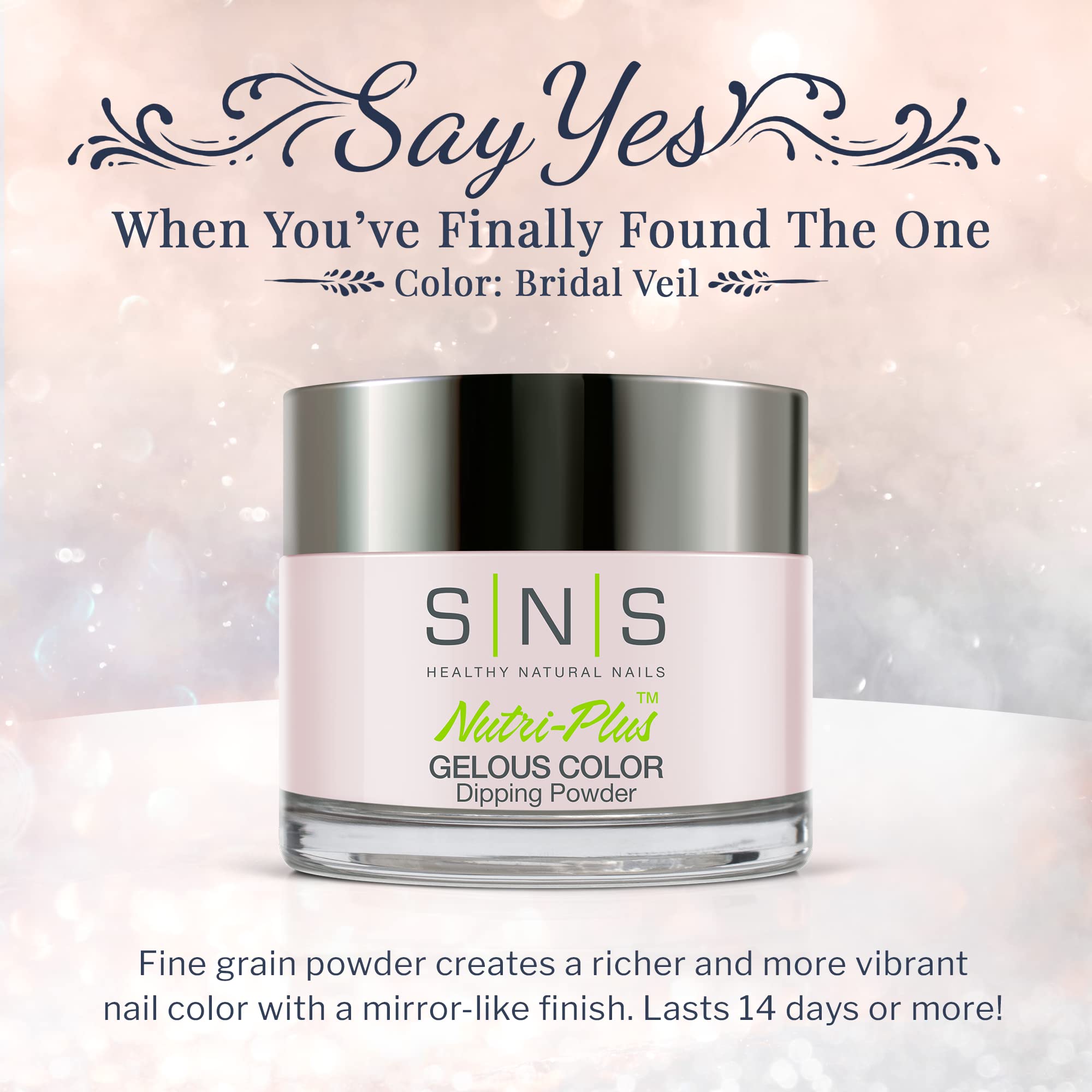 SNS Nail Dip Powder Bridal Veil – Natural Nude, 14-Day Long-Lasting, Odor-Free