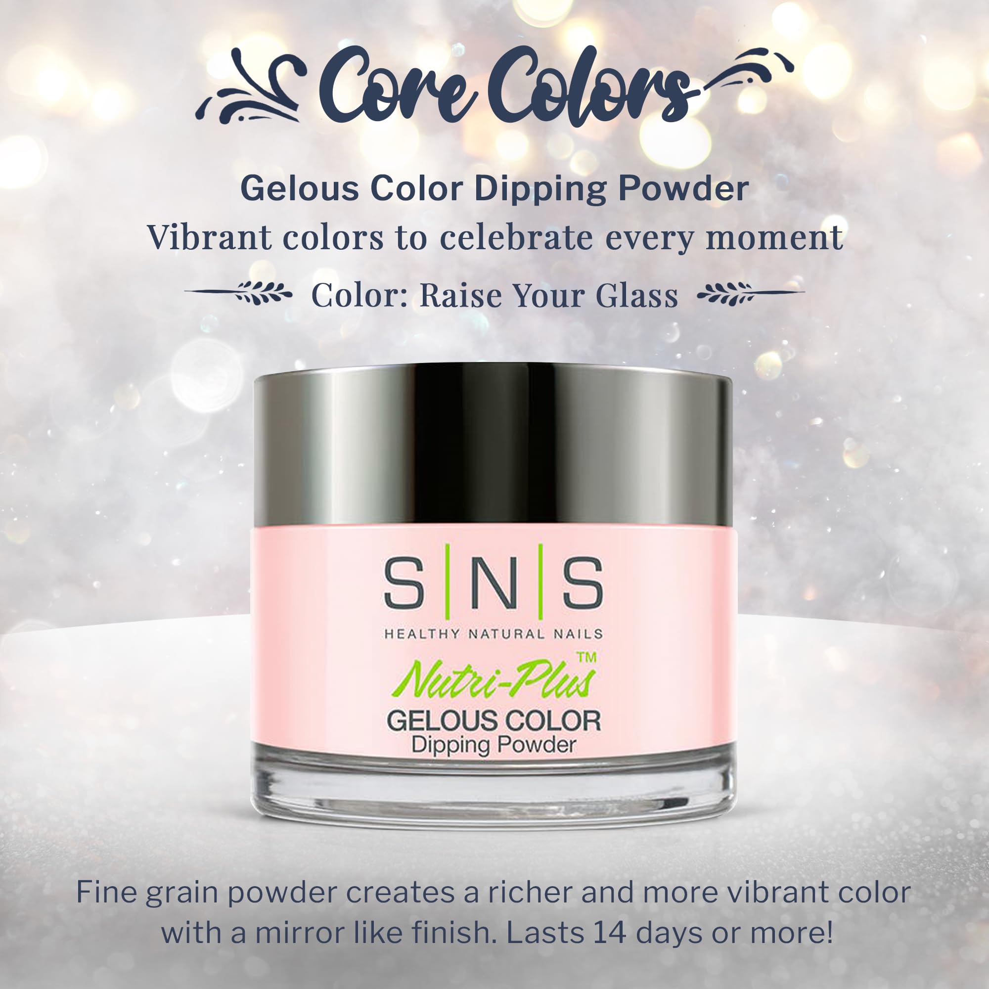 SNS Nail Dip Powder Raise Your Glass - Long-Lasting Color, Low Odor, No UV Lamp, 1oz