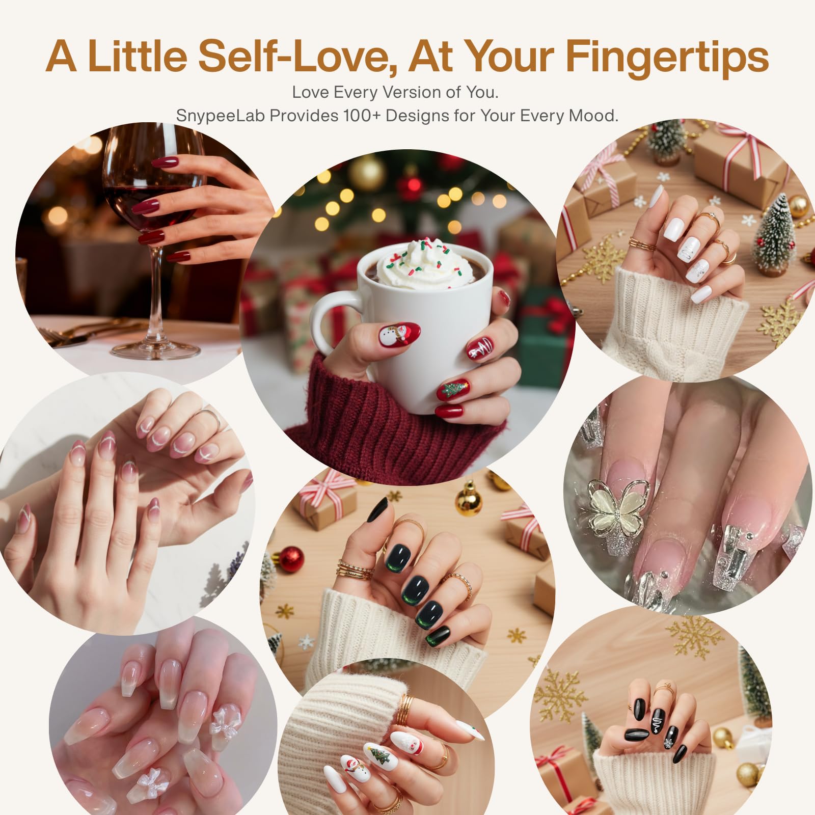 SnypeeLab Nude Pink Cat Eye Press-On Nails – Short Square, Glue-On & Reusable Gel Finish, 30 Pcs