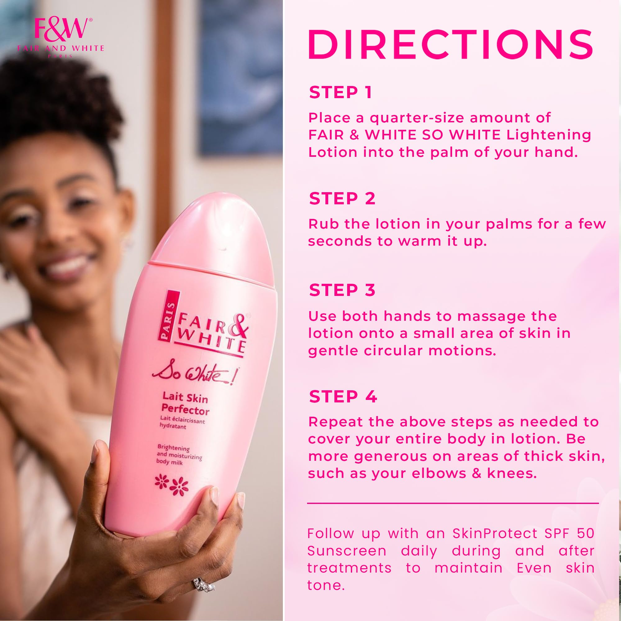 FAIR & WHITE So White Skin Brightening Lotion – 500 ml | Daily Moisturizing Body Lotion