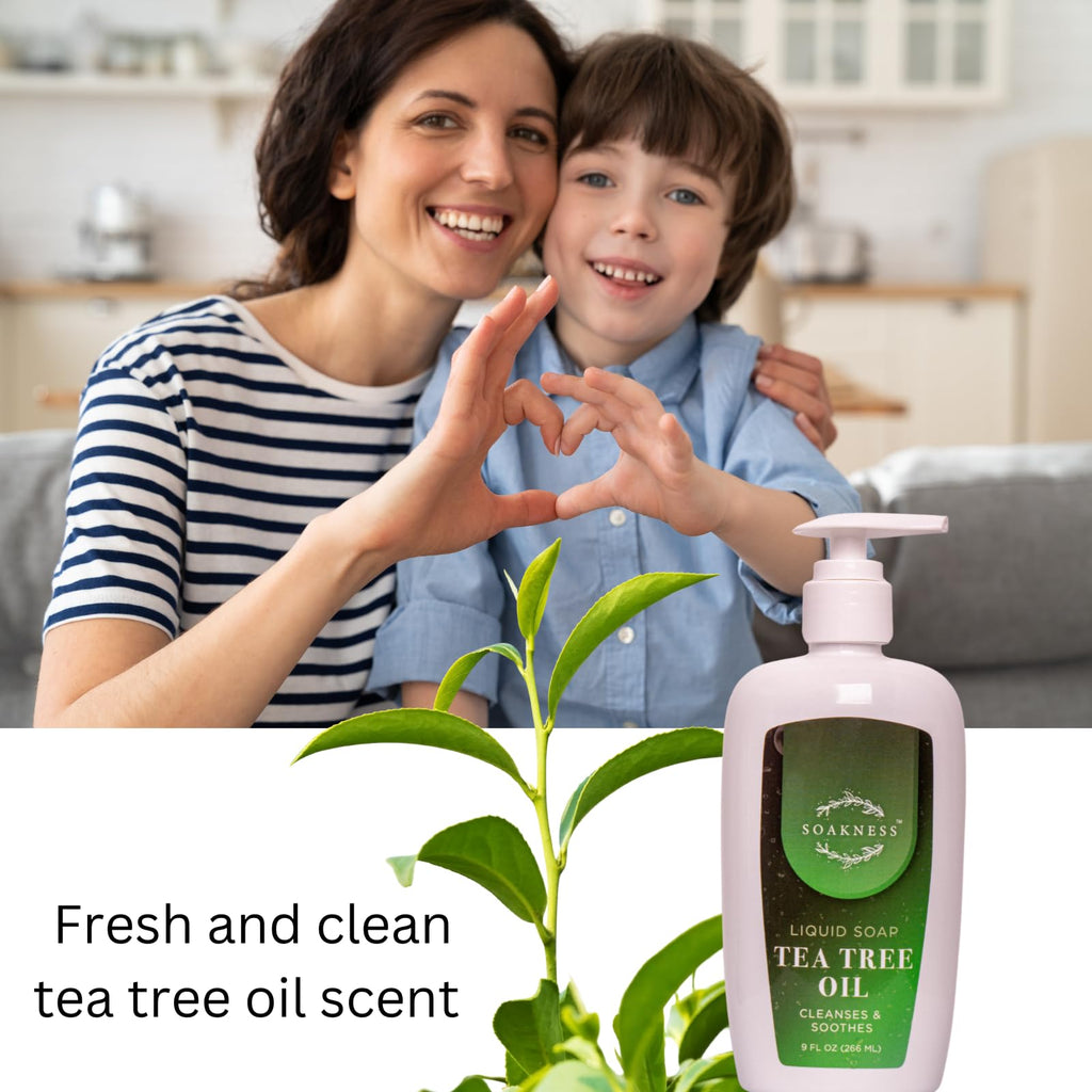 Soakness Tea Tree Hand Soap – Gentle Cleansing & Hydration (9 oz)
