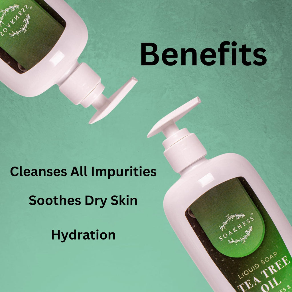 Soakness Tea Tree Hand Soap – Gentle Cleansing & Hydration (9 oz)