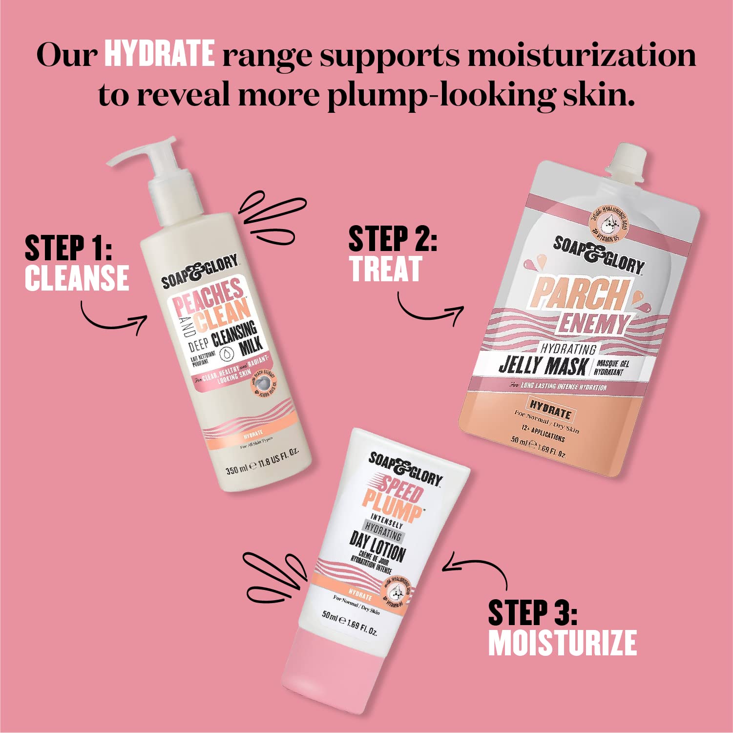 Soap & Glory Parch Enemy Hydrating Jelly Mask – Vitamin B5 + Hyaluronic Acid, 50ml