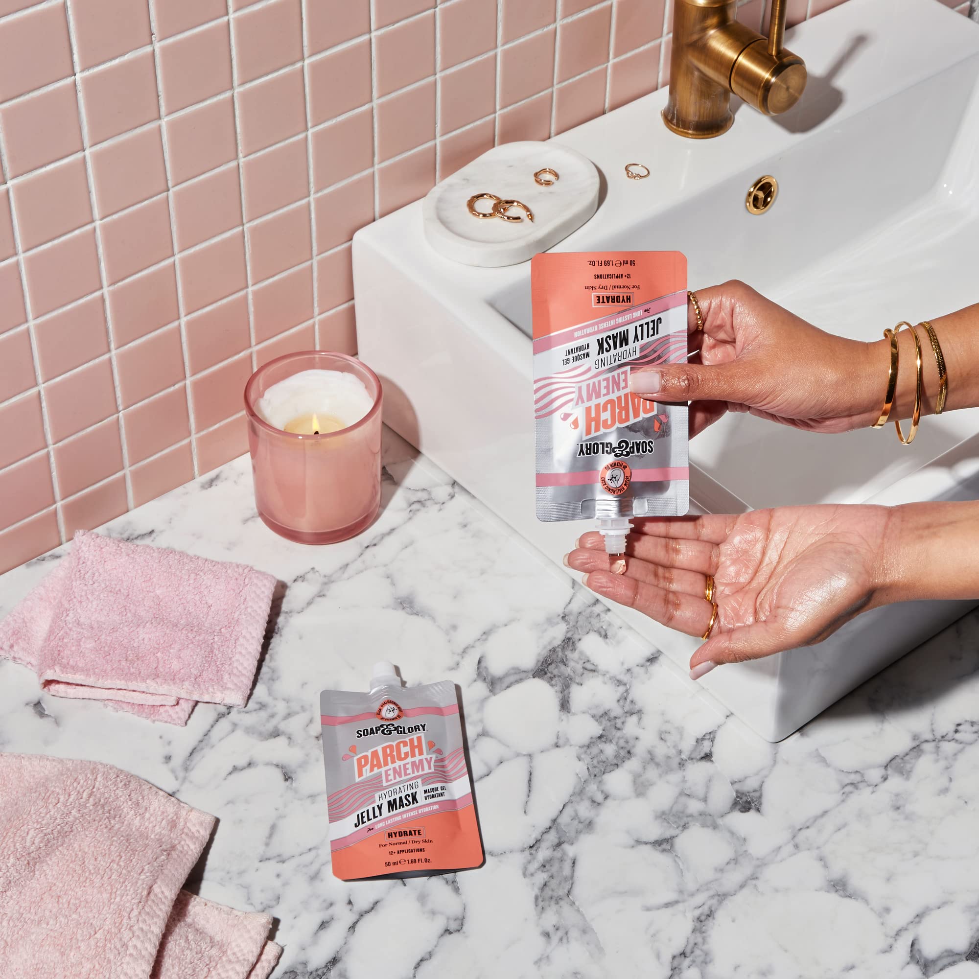 Soap & Glory Parch Enemy Hydrating Jelly Mask – Vitamin B5 + Hyaluronic Acid, 50ml