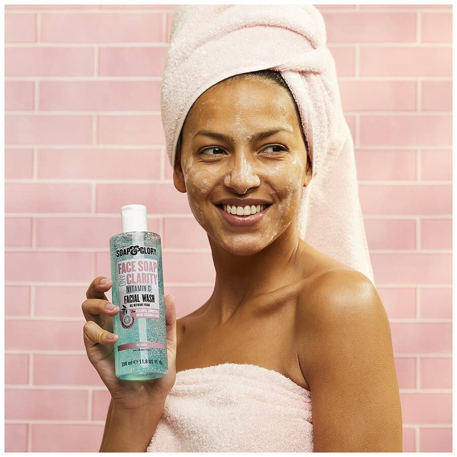 Soap & Glory Vitamin C Brightening Facial Cleanser — 3-in-1 Foaming Cleanser, Makeup Remover & Exfoliant | 11.8 fl oz
