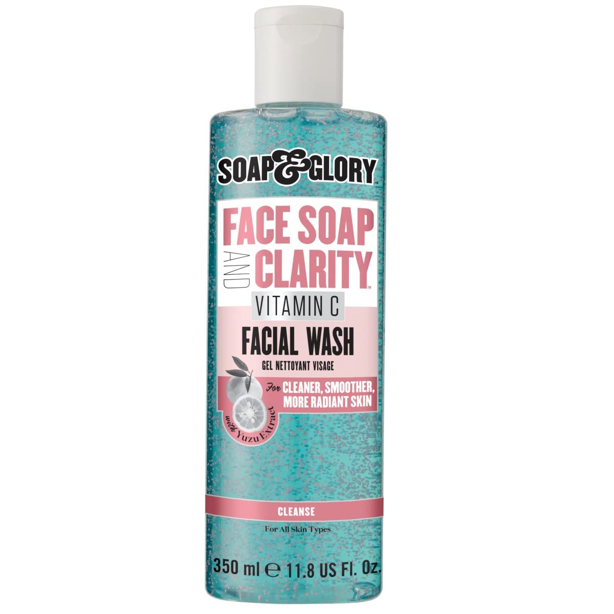 Soap & Glory Vitamin C Brightening Facial Cleanser — 3-in-1 Foaming Cleanser, Makeup Remover & Exfoliant | 11.8 fl oz