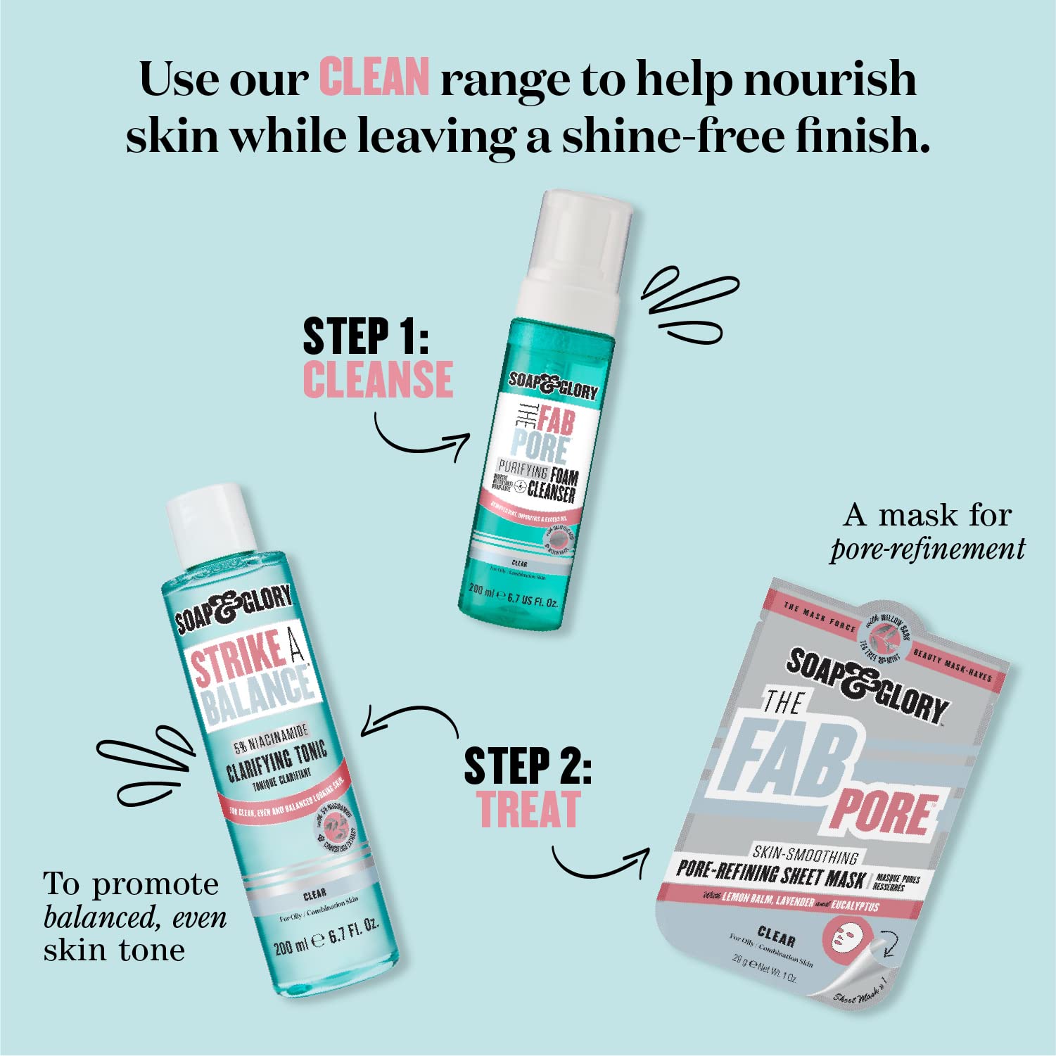 Soap & Glory Vitamin C Brightening Facial Cleanser — 3-in-1 Foaming Cleanser, Makeup Remover & Exfoliant | 11.8 fl oz