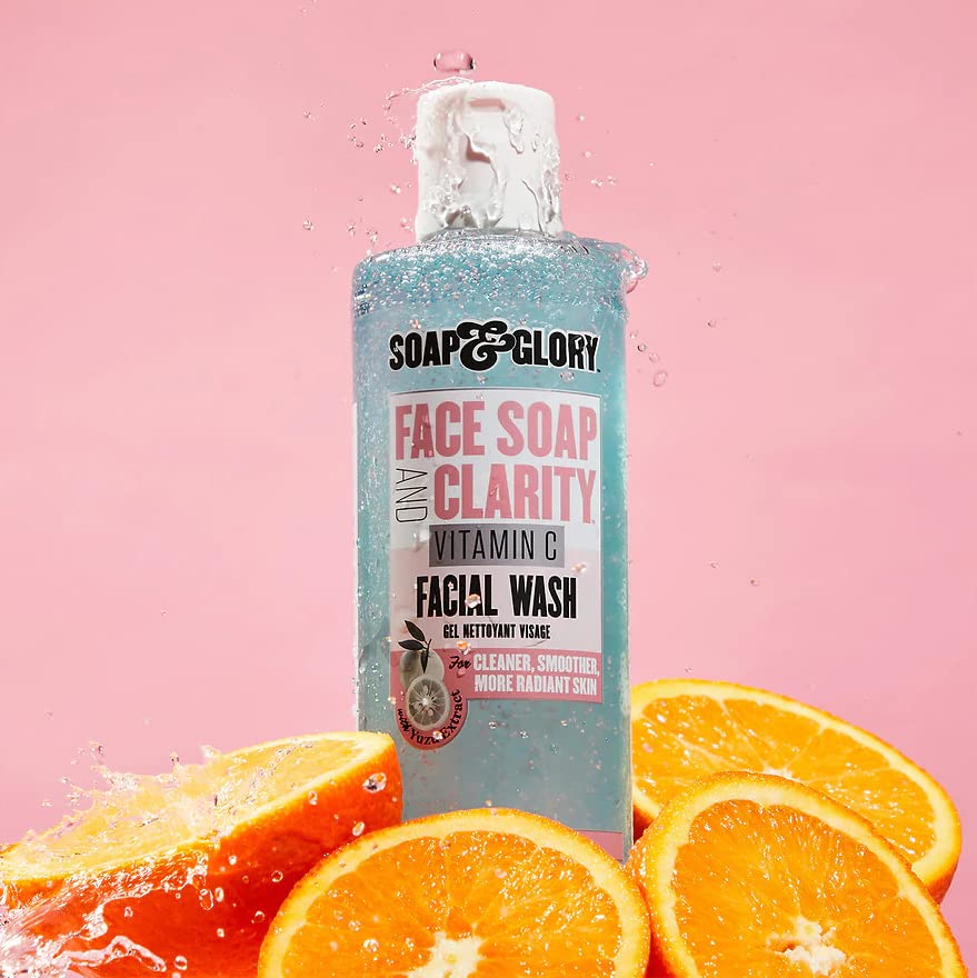 Soap & Glory Vitamin C Brightening Facial Cleanser — 3-in-1 Foaming Cleanser, Makeup Remover & Exfoliant | 11.8 fl oz
