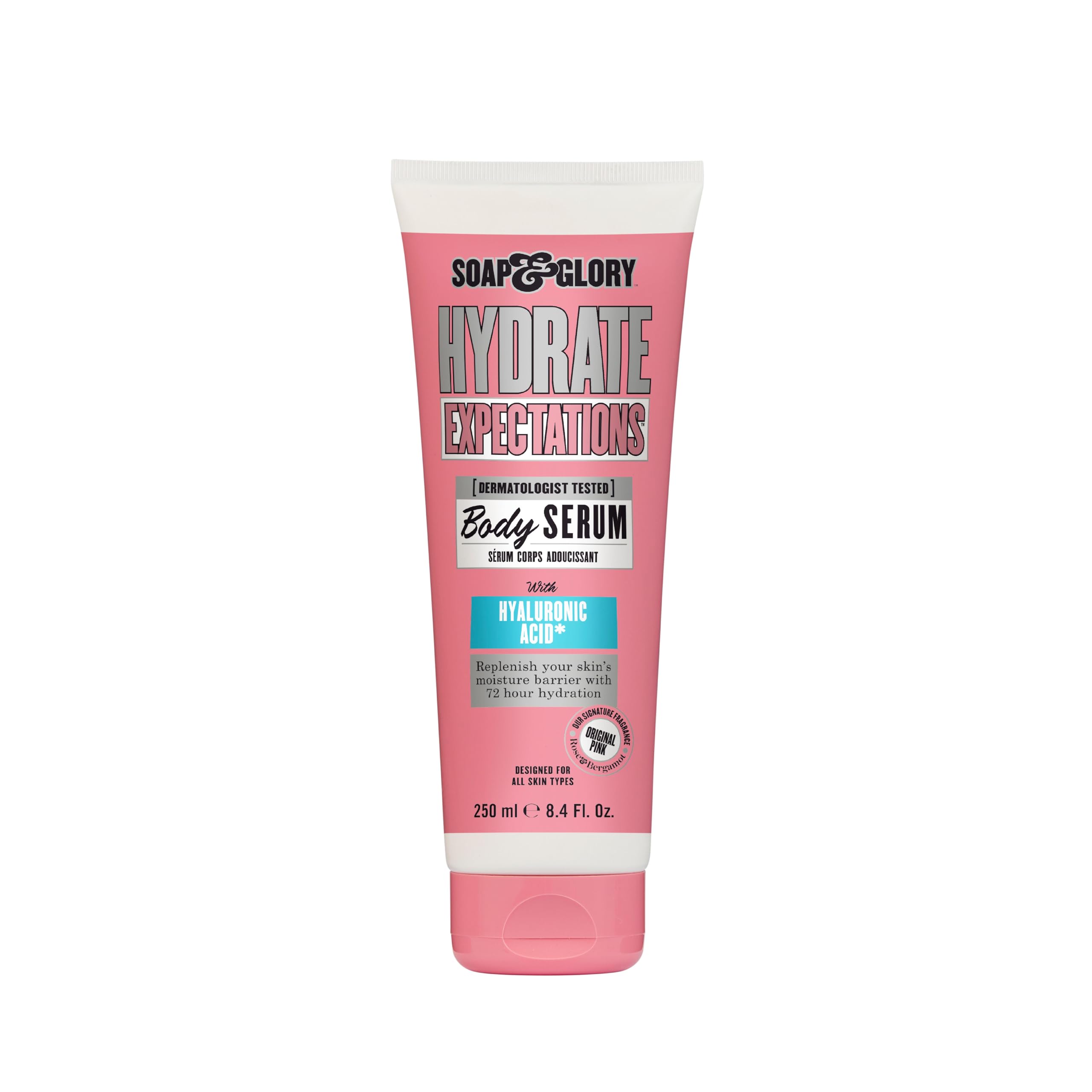 Soap & Glory Hydrate Expectations Body Serum – Hyaluronic Acid, Lightweight & Fast-Absorbing (8.4 oz)