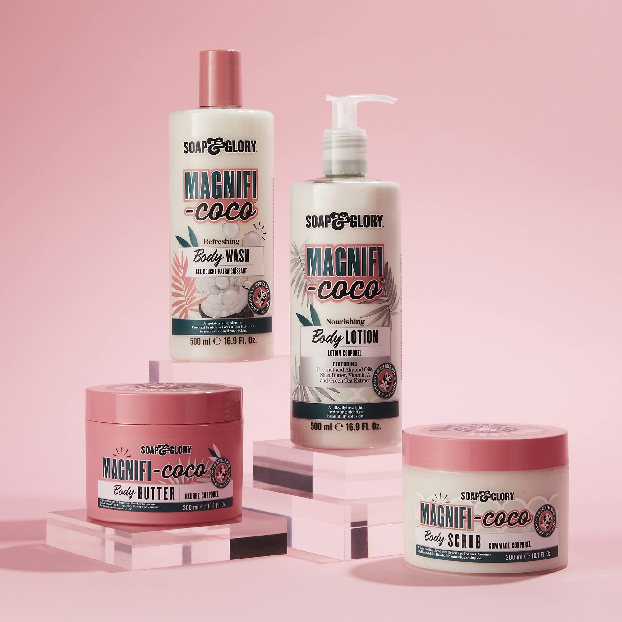 Soap & Glory Magnifi-Coco Body Lotion – Coconut Moisturizer with Shea Butter & Rose Canina Oils (500ml, Pack of 2)