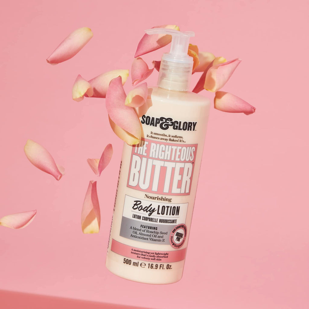 Soap & Glory Original Pink The Righteous Butter – Vegan Body Lotion, Rose & Bergamot Scent, 500ml Pack of 2