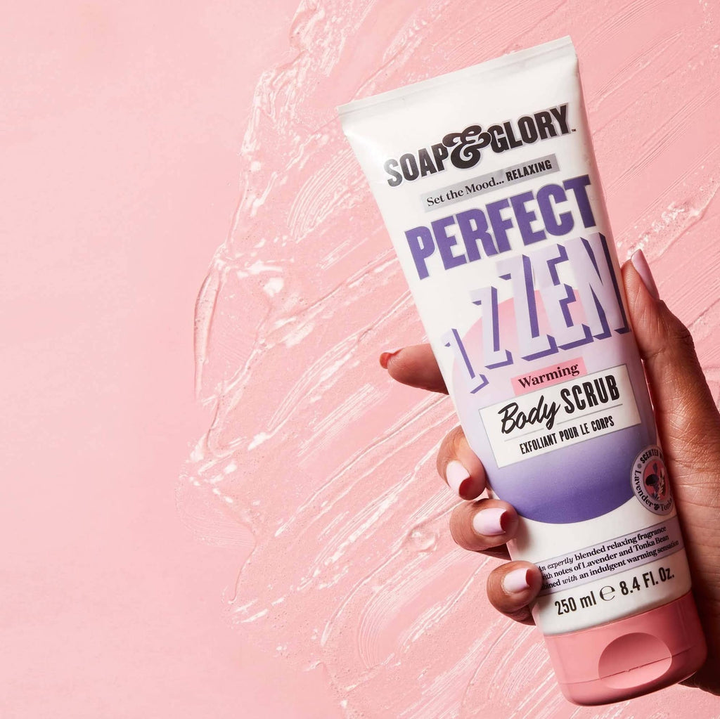 Soap & Glory Perfect Zen Exfoliating Body Scrub – Lavender & Tonka Bean, Warming Buff (250ml)