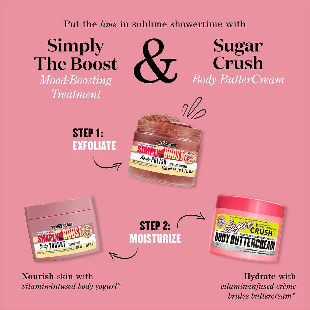 Soap & Glory Simply The Boost Exfoliating Body Scrub – Smoothing & Buffing Body Polish (300ml)