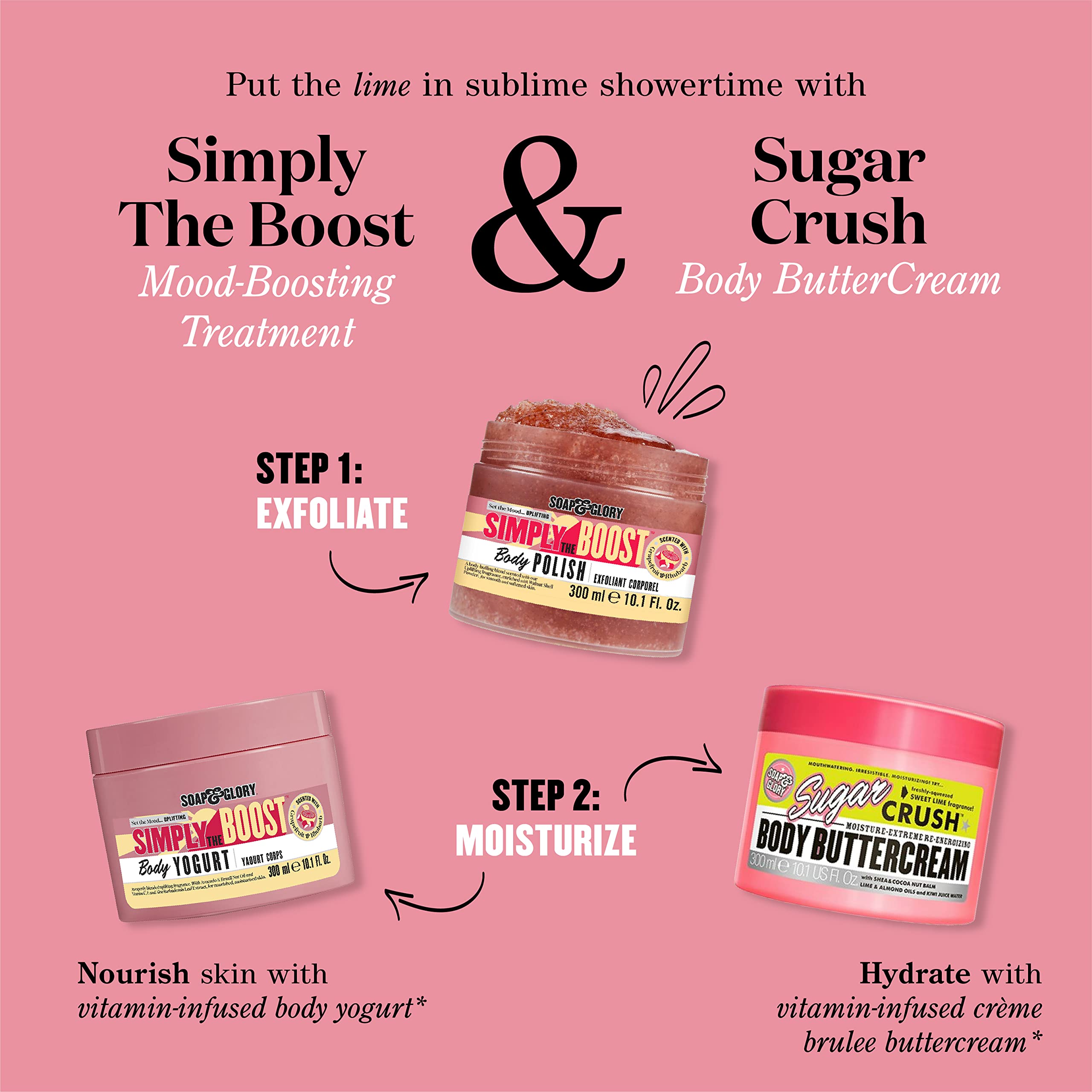 Soap & Glory Simply The Boost Exfoliating Body Scrub – Smoothing & Buffing Body Polish (300ml)