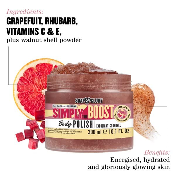 Soap & Glory Simply The Boost Exfoliating Body Scrub – Smoothing & Buffing Body Polish (300ml)