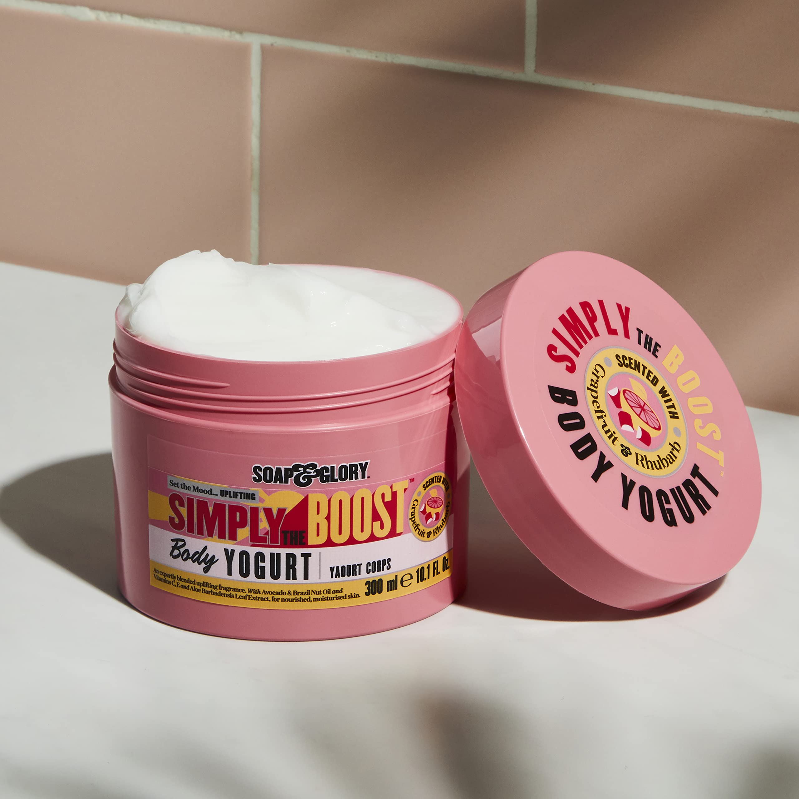 Soap & Glory Simply The Boost Body Yogurt – Lightweight Nourishing Moisturizer (Grapefruit, Bergamot & Rhubarb) 300ml