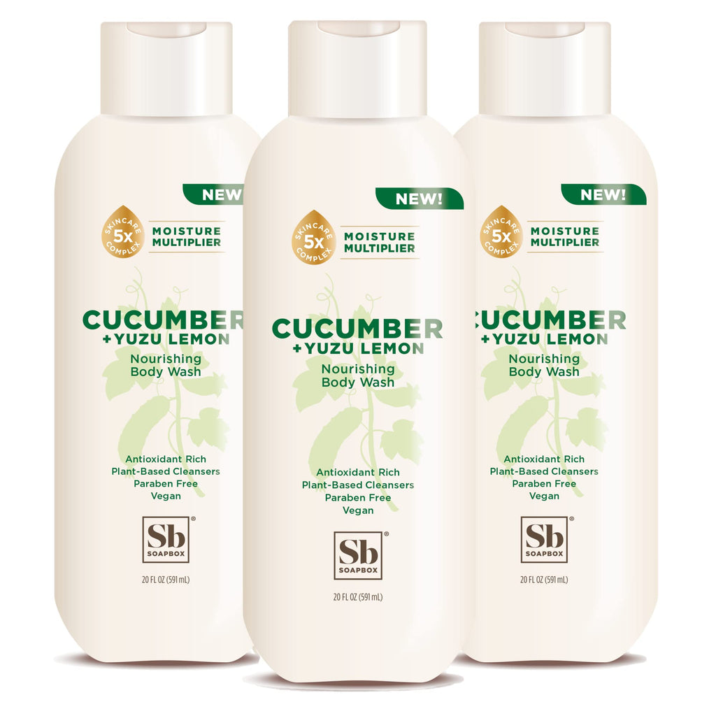 Soapbox Cucumber + Yuzu Lemon Body Wash – 3-Pack, 20oz Each, Vegan