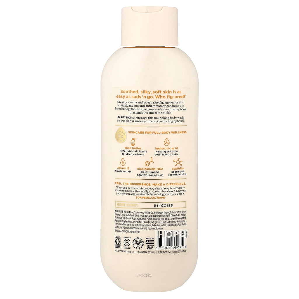 Soapbox Restoring Body Wash – Vanilla Bean & Fig, 20 fl oz
