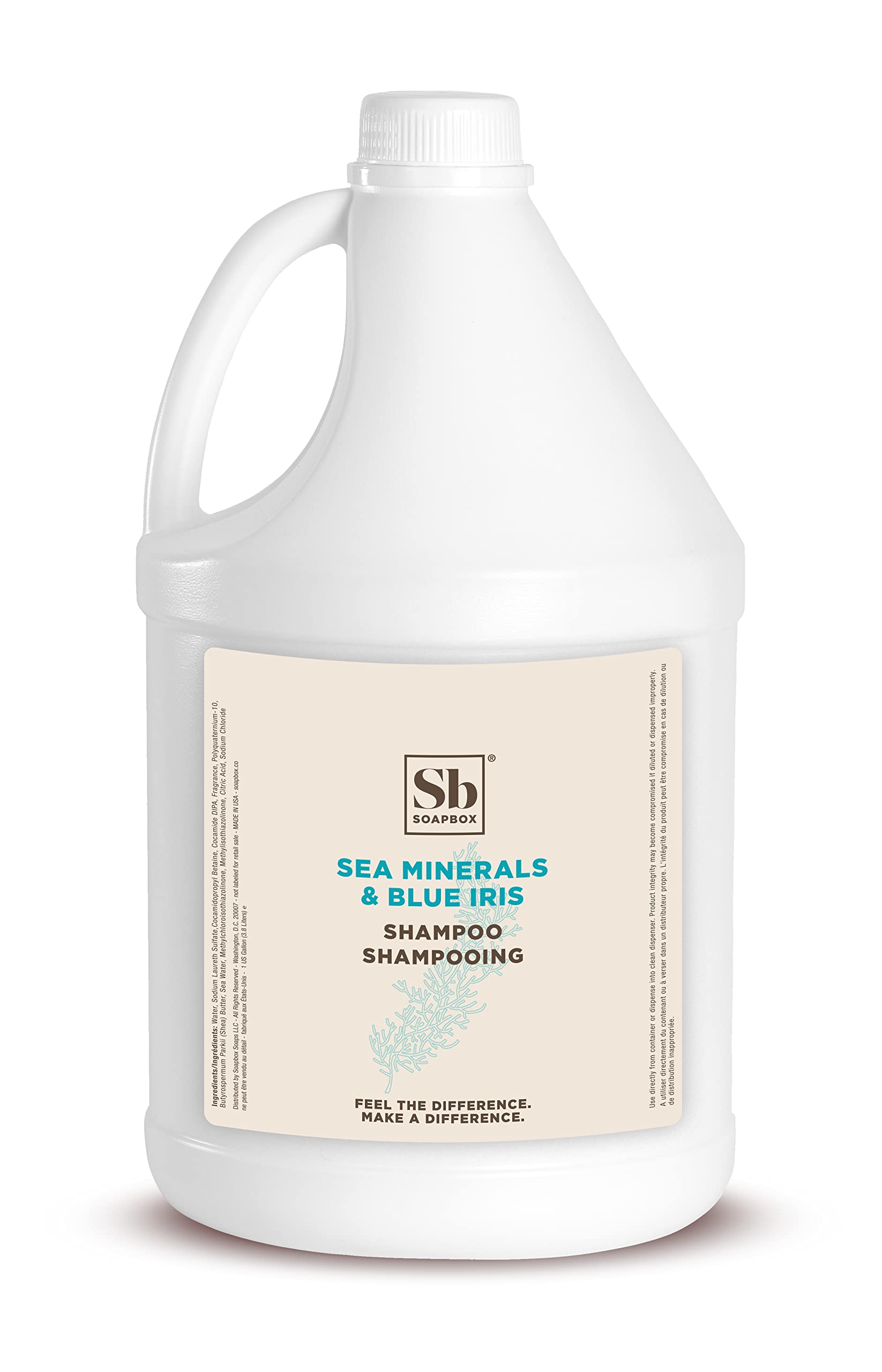 Soapbox Sea Minerals & Blue Iris Shampoo – Vegan, Color Safe, Sulfate-Free Refill Gallon