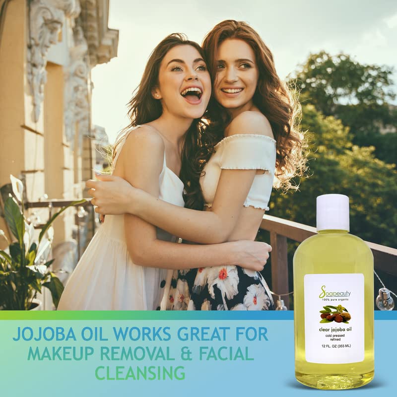 Soapeauty Clear Jojoba Oil – 100% Pure & Natural, Refined, Cold-Pressed, Hexane-Free | 32 oz