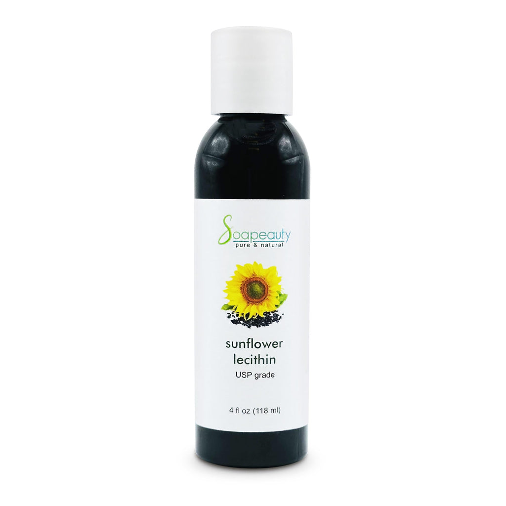 Soapeauty Sunflower Lecithin Liquid Oil — Cold Pressed, Unrefined, USP Grade (4 fl oz)