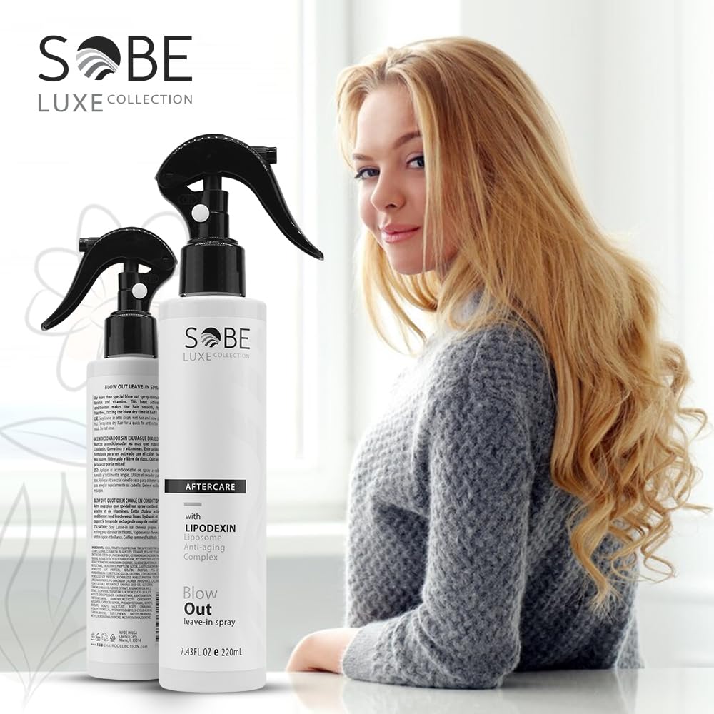 SOBE LUXE COLLECTION Heat Protectant Spray, 8 Fl Oz – Frizz-Free Shine & Faster Blowouts