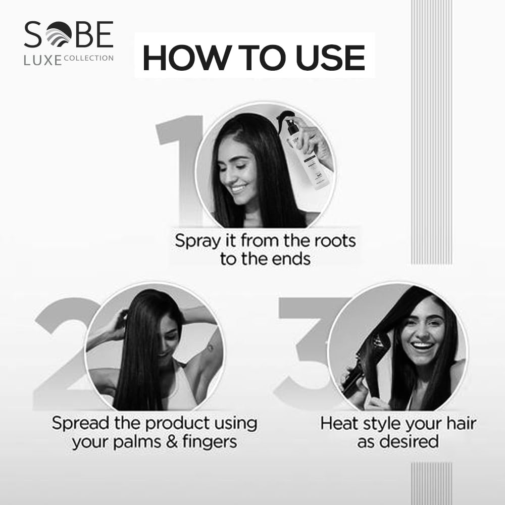 SOBE LUXE COLLECTION Heat Protectant Spray, 8 Fl Oz – Frizz-Free Shine & Faster Blowouts