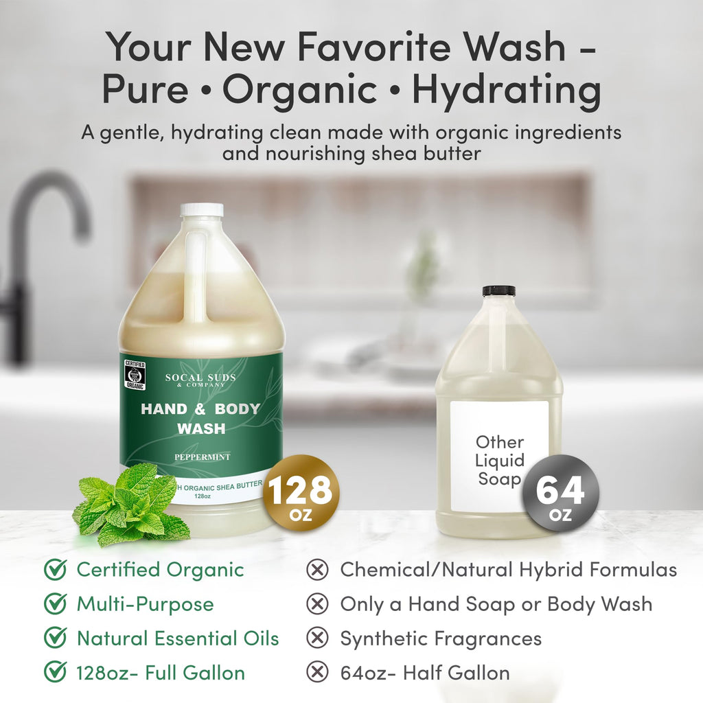SoCal Suds & Company 128oz Organic Peppermint Hand & Body Wash