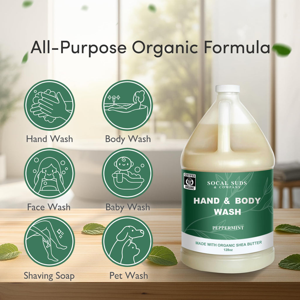 SoCal Suds & Company 128oz Organic Peppermint Hand & Body Wash